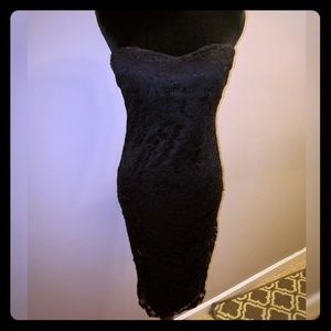Black strapless lace  dress
